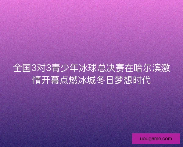 全国3对3青少年冰球总决赛在哈尔滨激情开幕点燃冰城冬日梦想时代