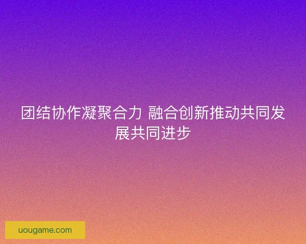 团结协作凝聚合力 融合创新推动共同发展共同进步
