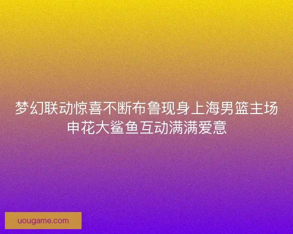 梦幻联动惊喜不断布鲁现身上海男篮主场申花大鲨鱼互动满满爱意